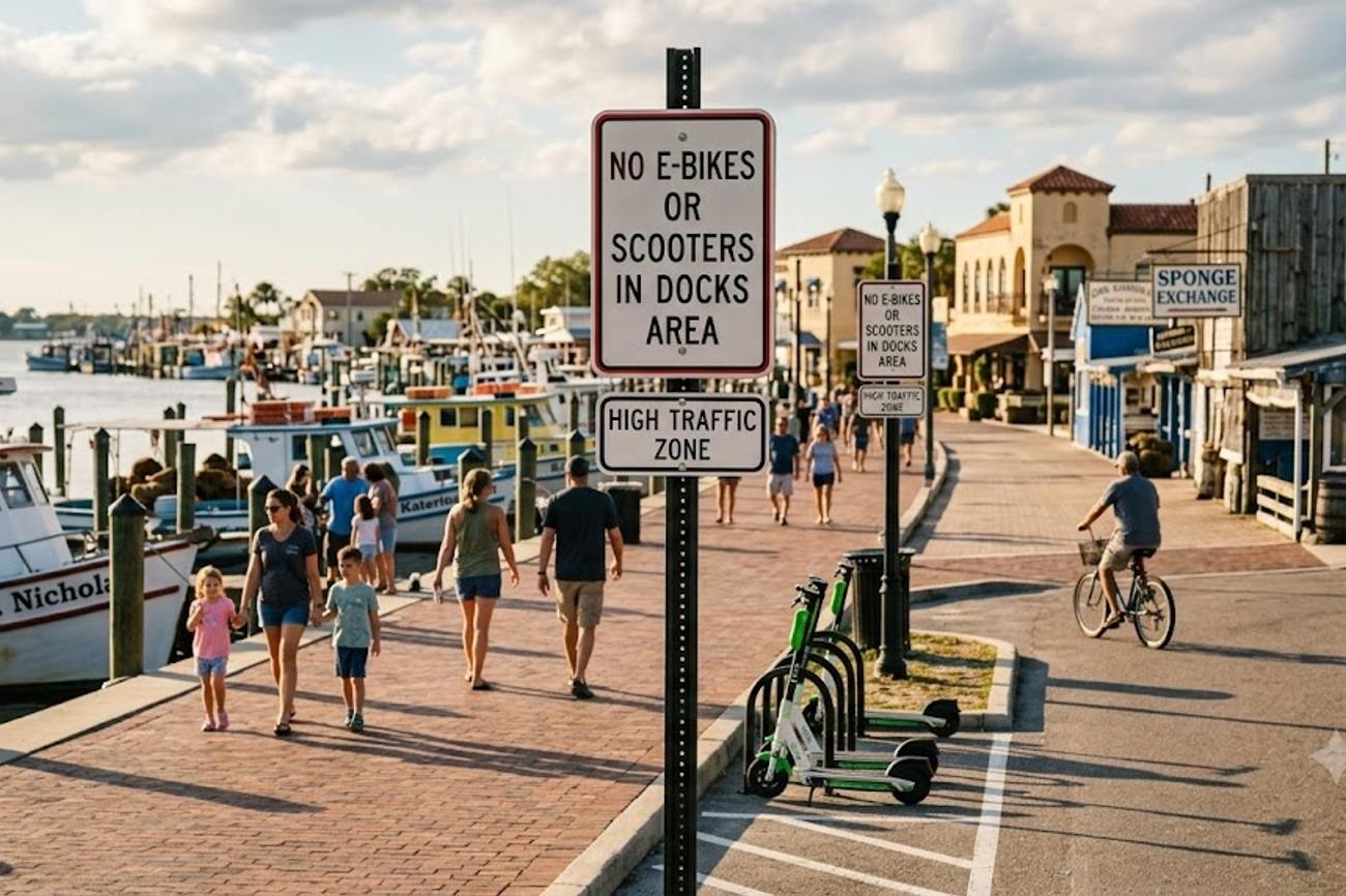 Tarpon Springs Restricts E-Bikes and Scooters in High-Traffic Zones