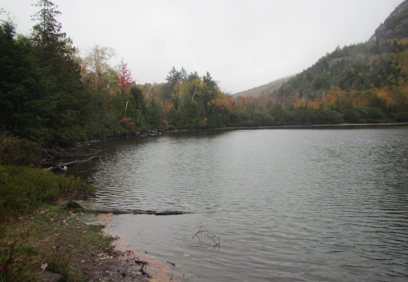 Keene Valley framed by high granite peaks along Route 73 in the Adirondacks