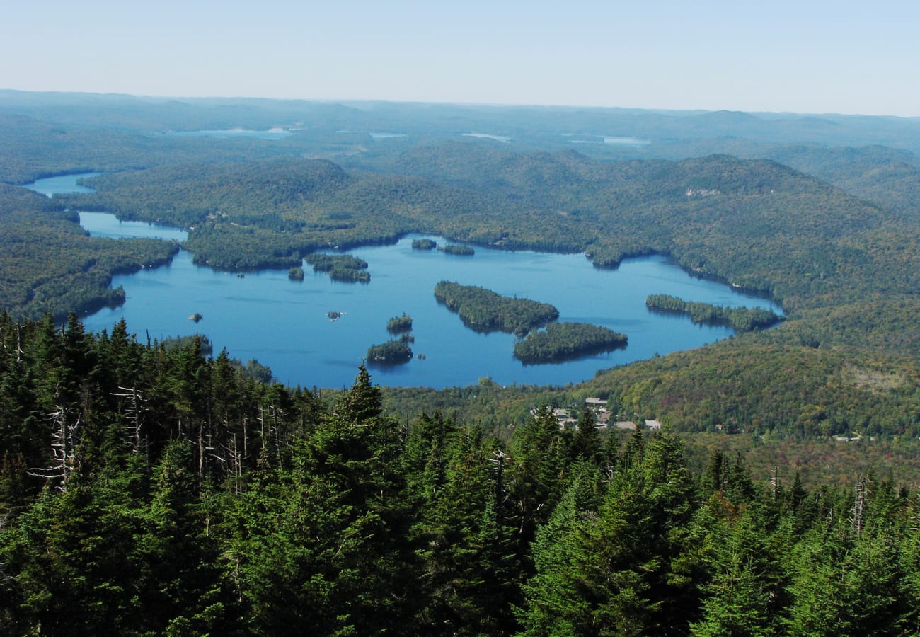 Blue Mountain Lake pristine shoreline along the Central Adirondack Trail