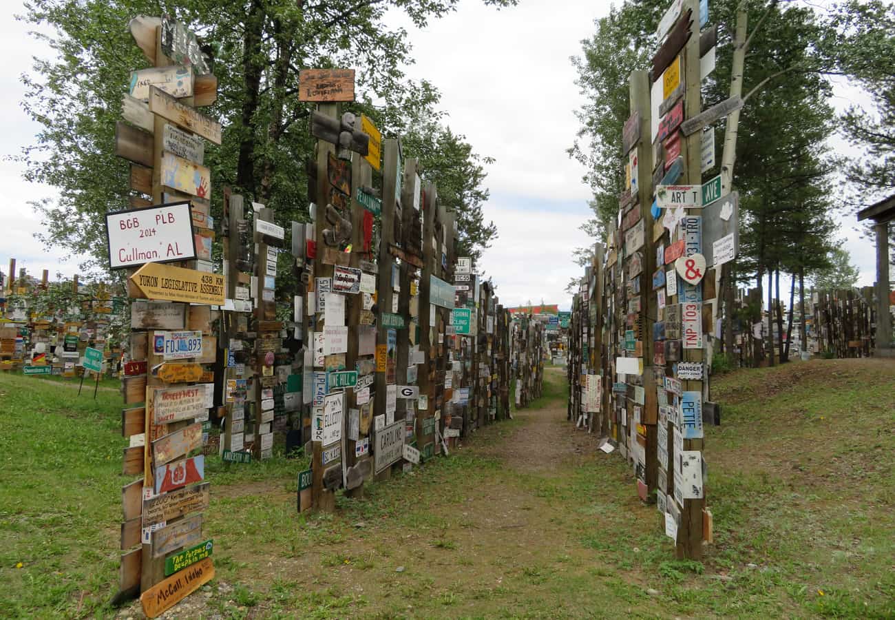 Signpost Forest in Watson Lake Yukon along the Alaska Highway