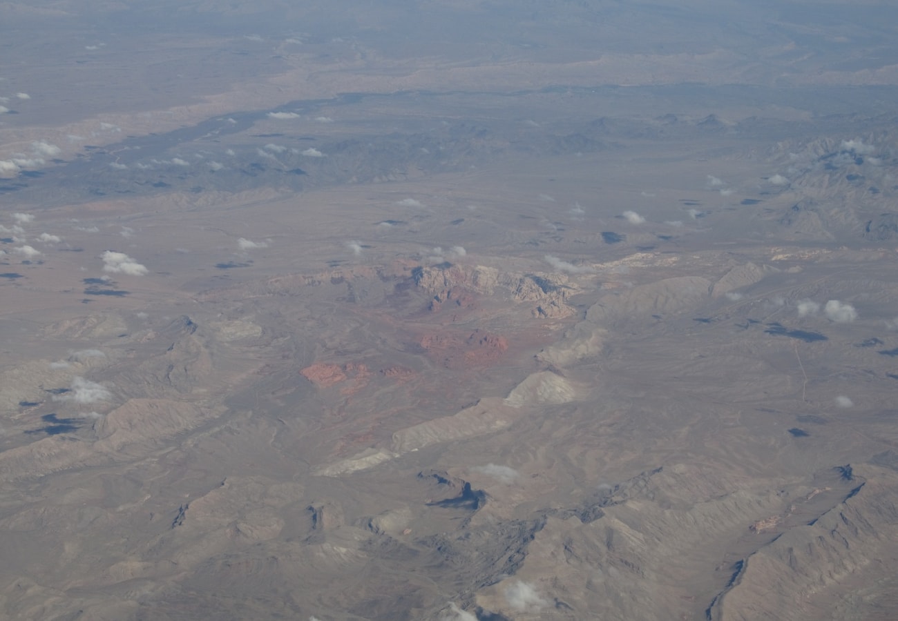 Fiery red Aztec sandstone formations framing the scenic park highway in Valley of Fire State Park