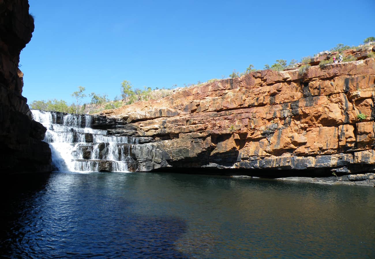 Cascading freshwater waterfall into Bell Gorge pool in the Kimberley