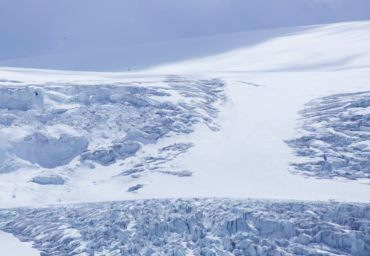 Athabasca Glacier cascading from the Columbia Icefield along Highway 93N