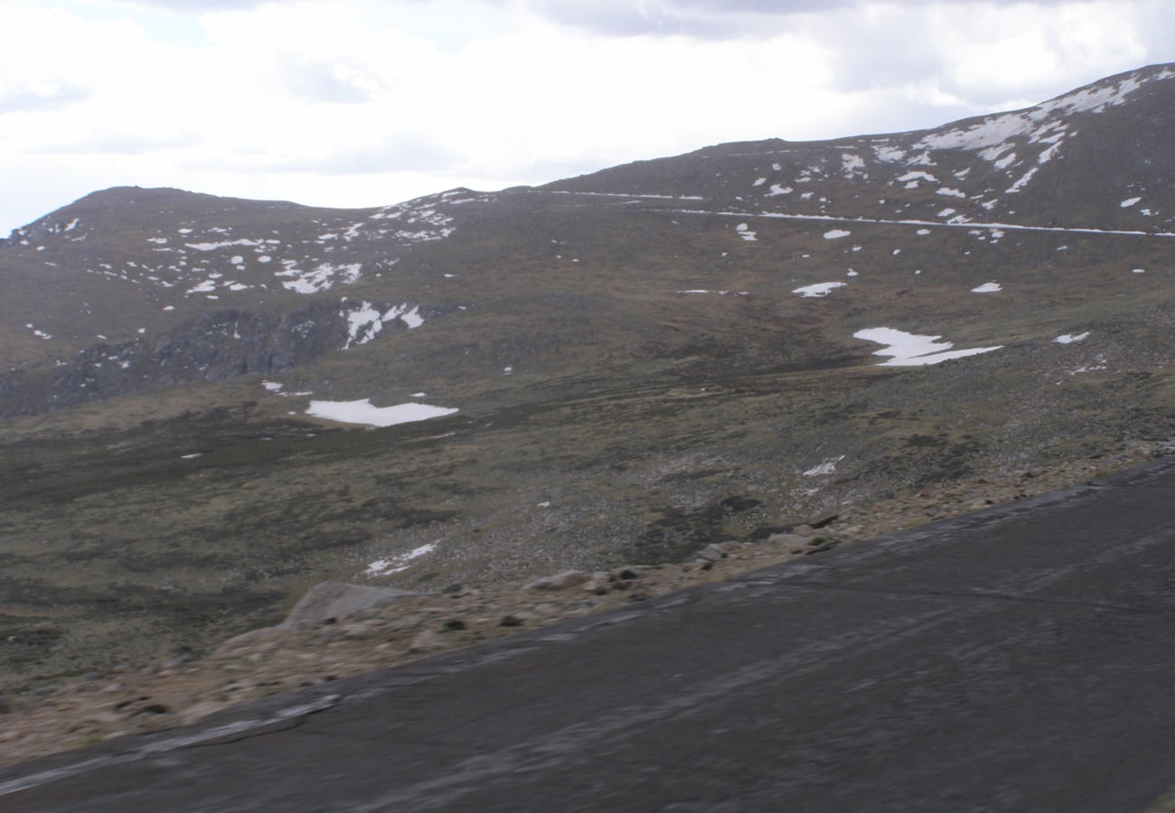 Mount Blue Sky Scenic Byway switchbacks climbing above 14,000 feet in Colorado