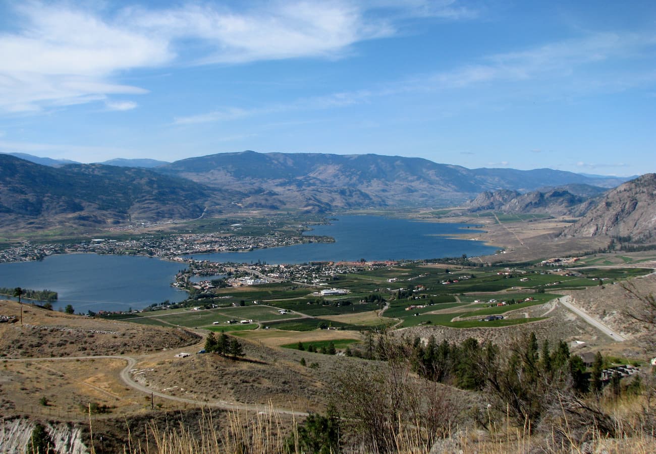 Vineyards and Osoyoos Lake in the Okanagan Valley