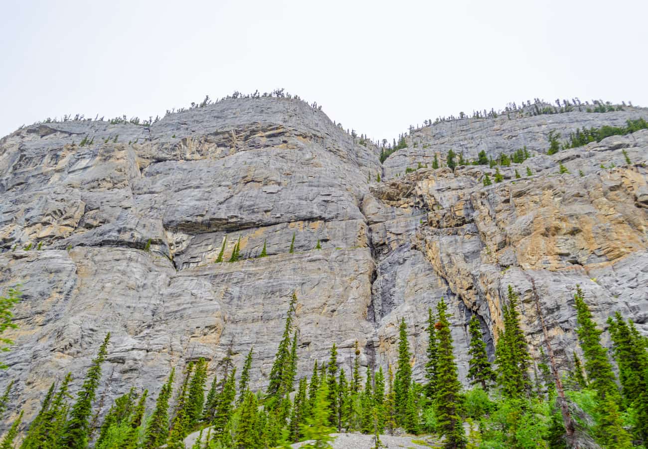 The sheer 1000-foot limestone amphitheater of Cirrus Mountain and the weeping springs of the Weeping Wall