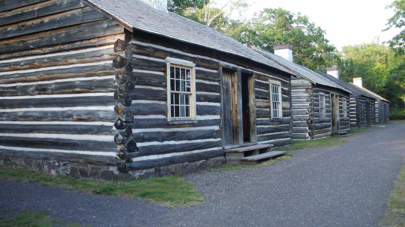 Restored 19th-century soldier quarters and wooden barracks at Fort Wilkins State Park