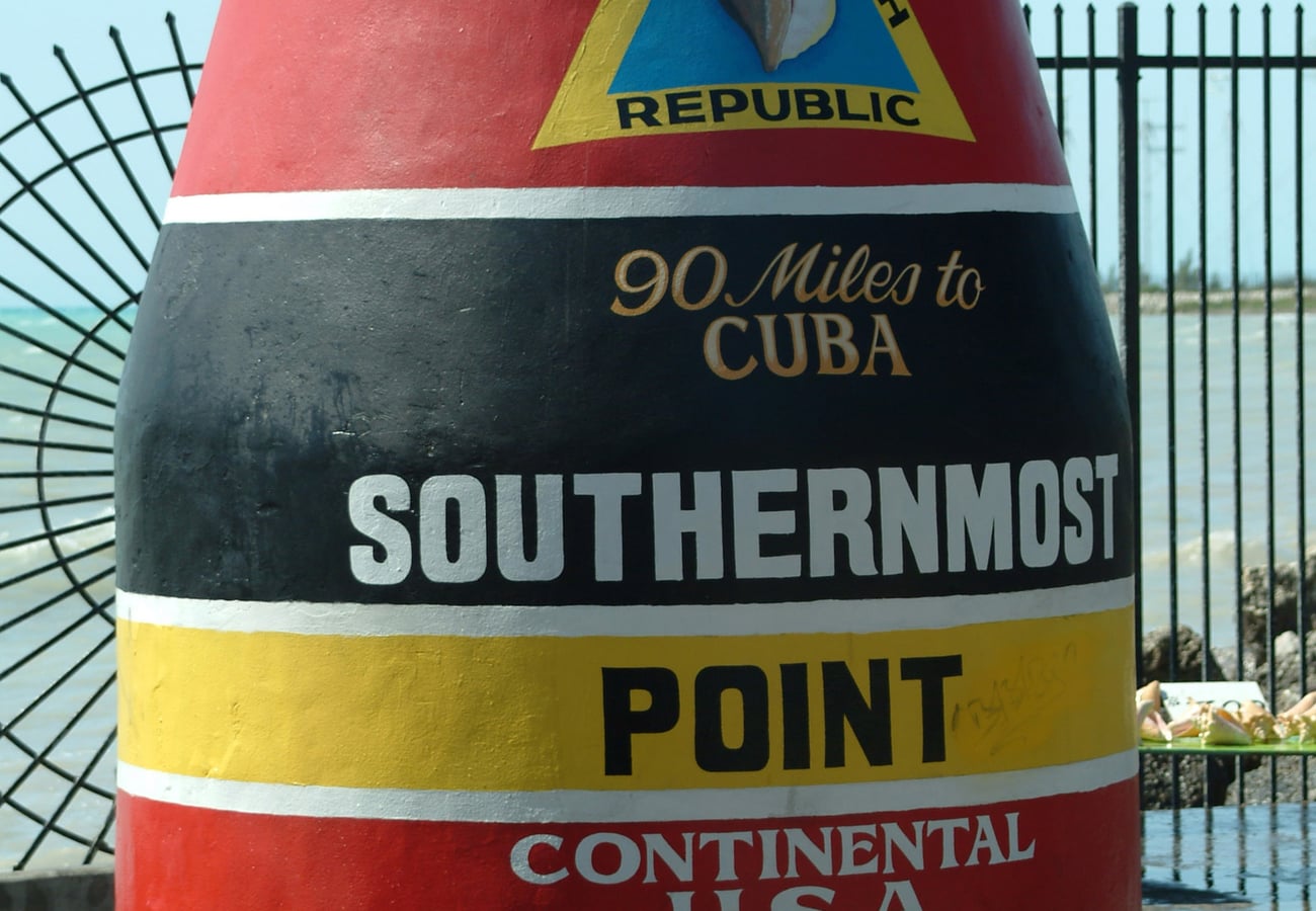 Southernmost Point concrete buoy marker in Key West Florida
