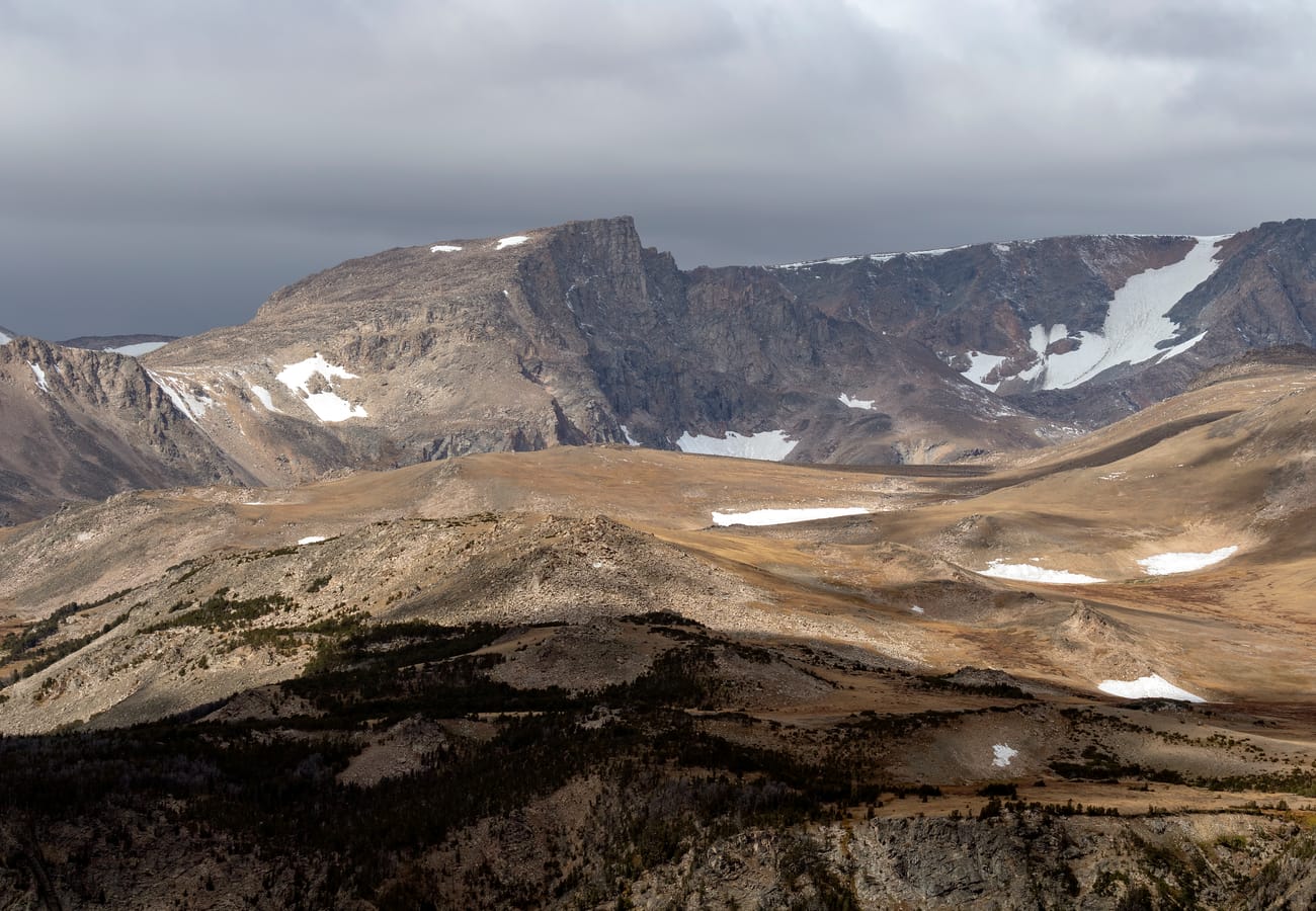 The high-alpine switchbacks and glacial peaks of the Beartooth Highway in Montana