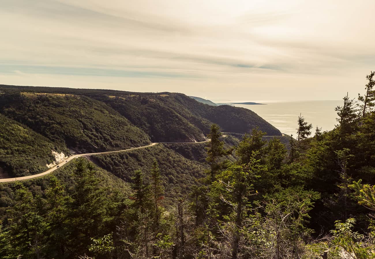 Sweeping headlands and winding coastal curves along the iconic Cabot Trail