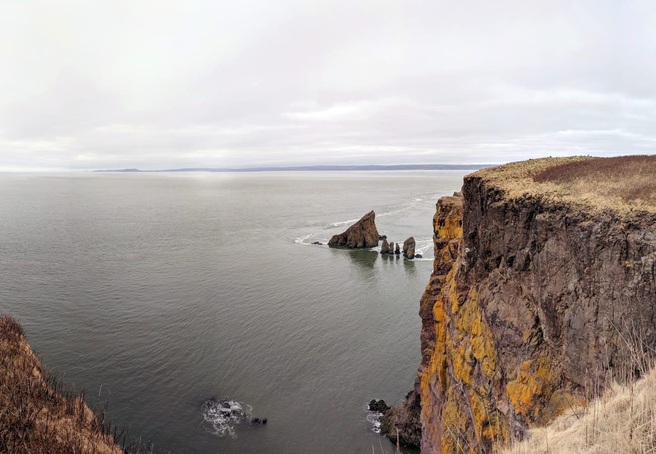 Cape Split promontory jutting into the Minas Basin