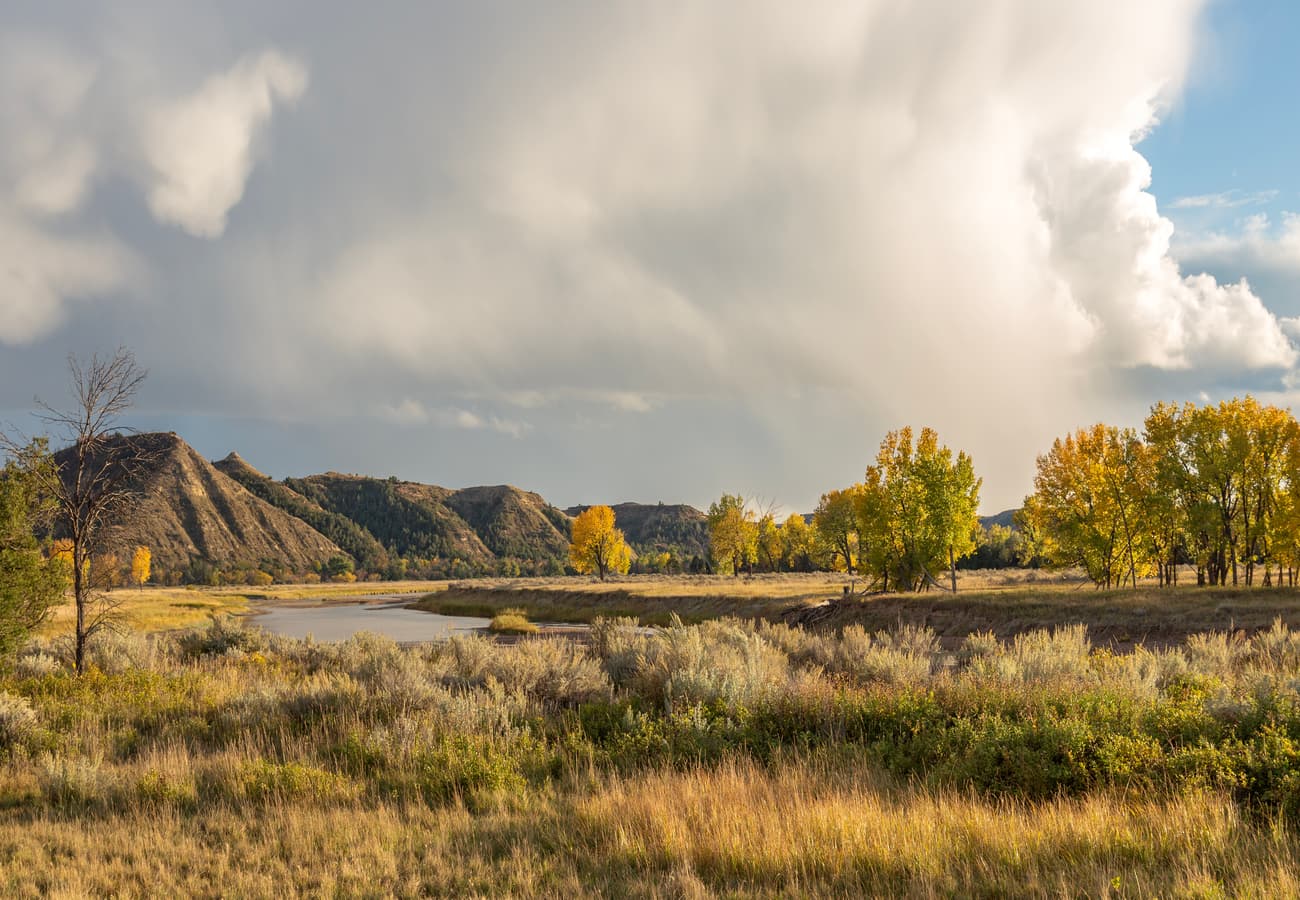 Little Missouri River meandering through Theodore Roosevelt National Park