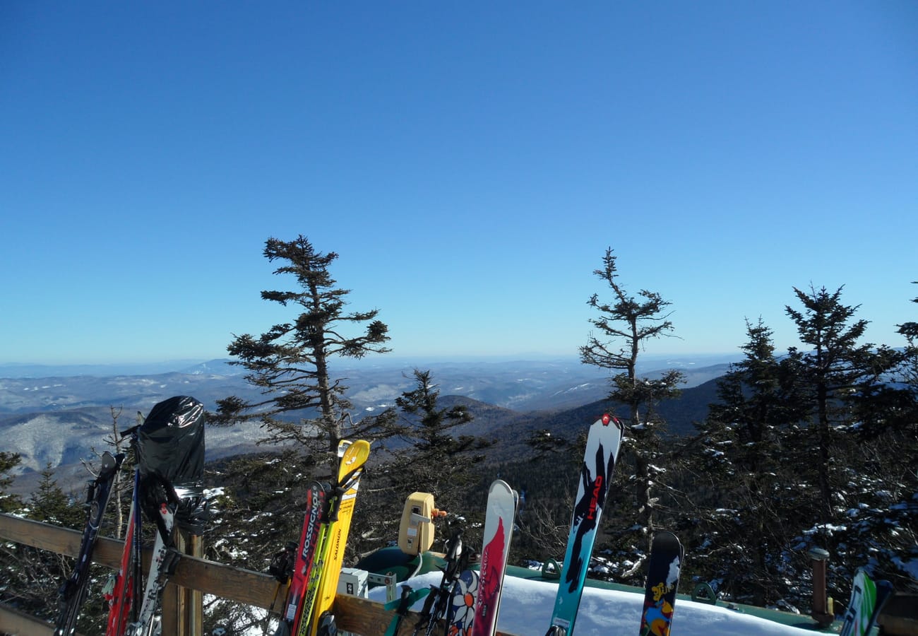 Panoramic view of Killington Peak and the Green Mountains in Rutland County Vermont