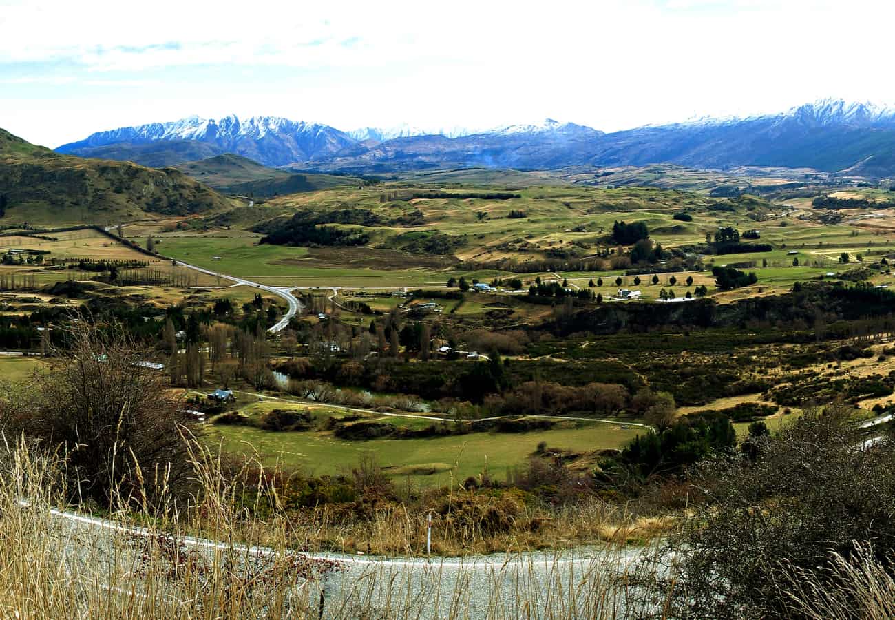 High alpine switchbacks and peaks of the Crown Range Road