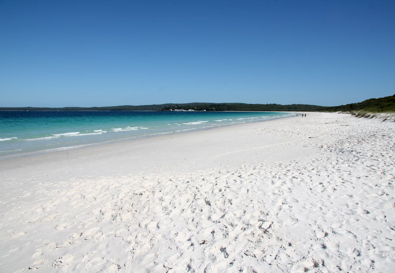 Pristine white sand and crystalline turquoise water at Hyams Beach Jervis Bay