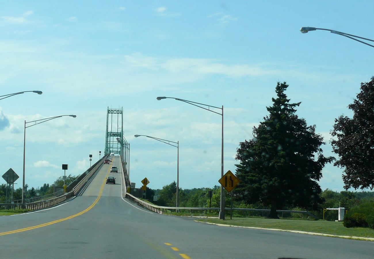 Thousand Islands Bridge arching across Saint Lawrence River