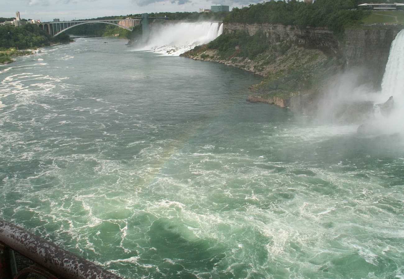 Rainbow Bridge spanning the deep Niagara River Gorge