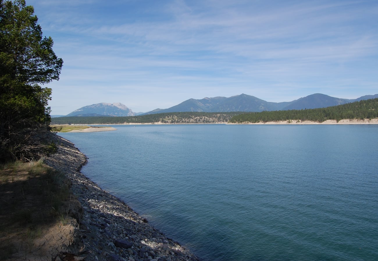 Lake Koocanusa mountain fringed waters spanning international border