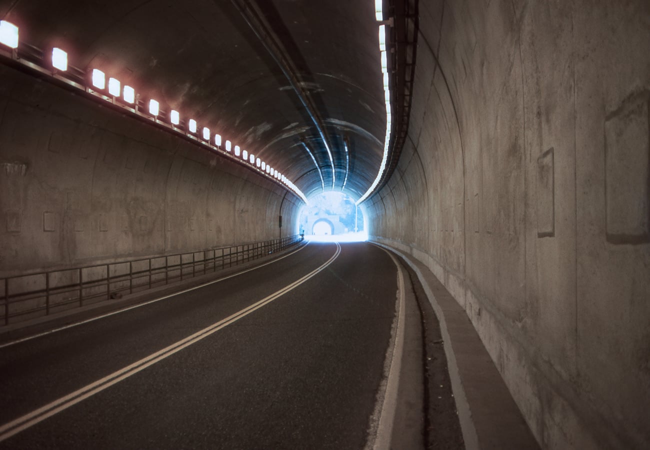 Scenic highway tunnels and river canyons in the interior mountain valleys