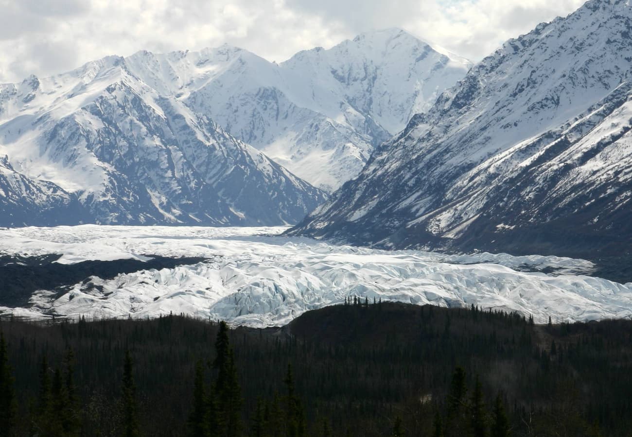 Matanuska Glacier viewed from the turnouts of the Glenn Highway