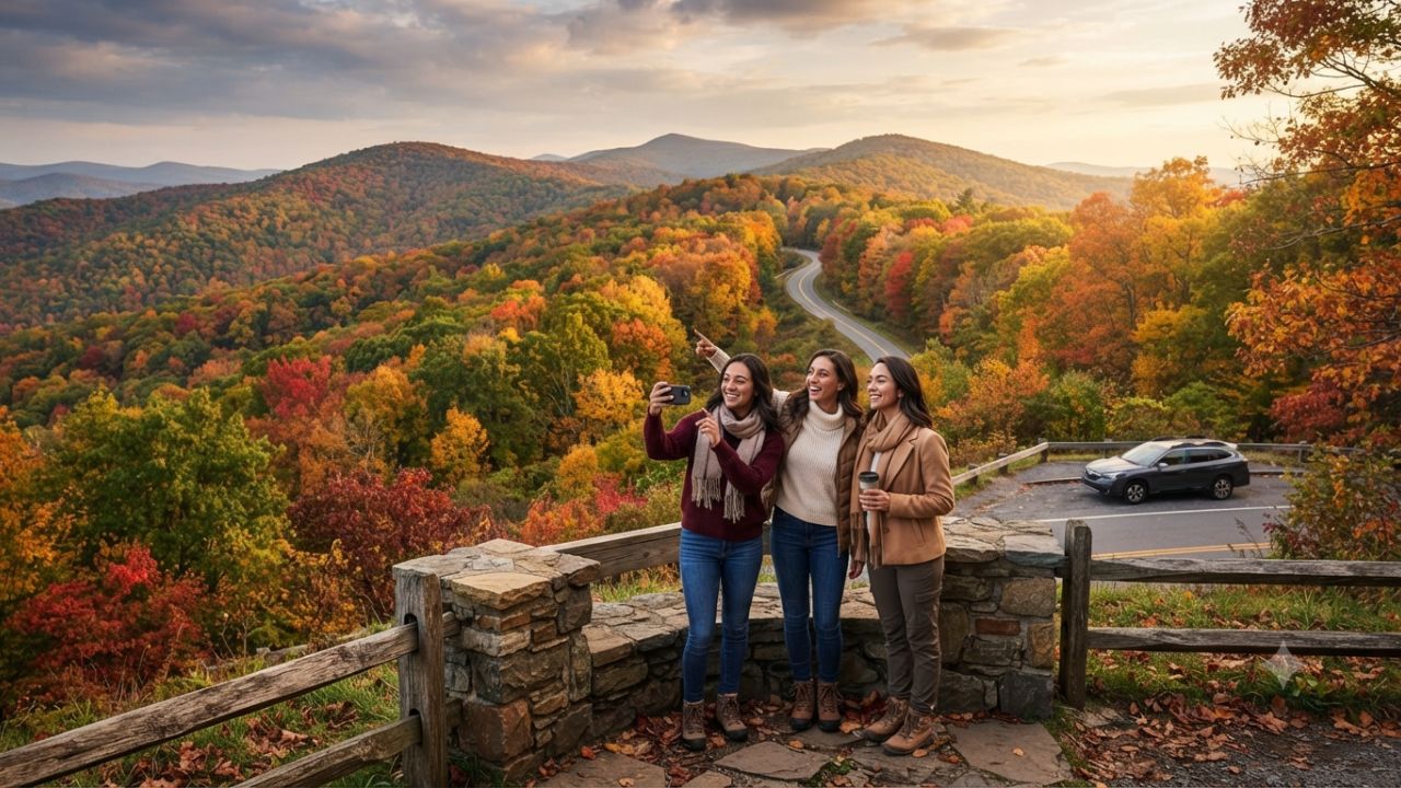 Autumn foliage around Mount Davis in Pennsylvania's Laurel Highlands