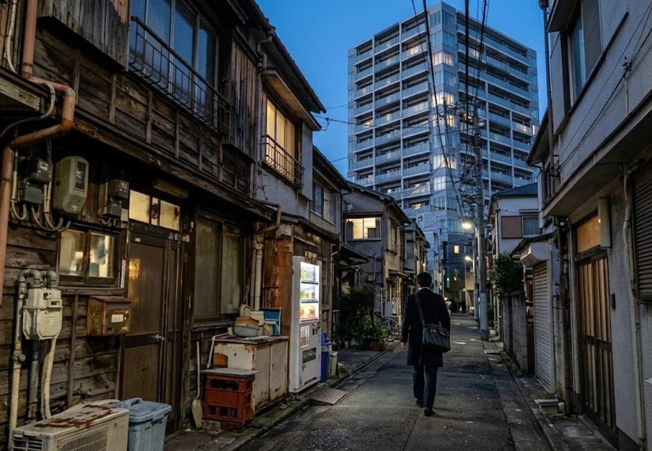Tokyo skyline with dense residential and commercial buildings