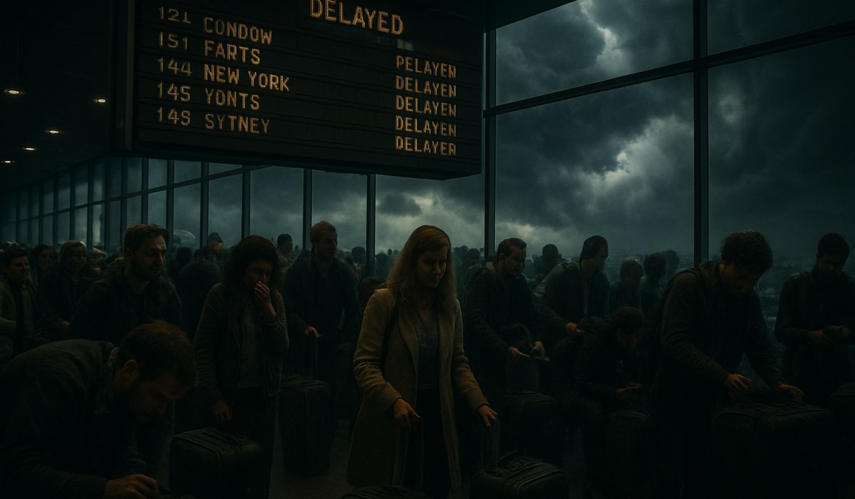 Shanghai Pudong International Airport experiencing ground stops during April 2026 weather disruptions