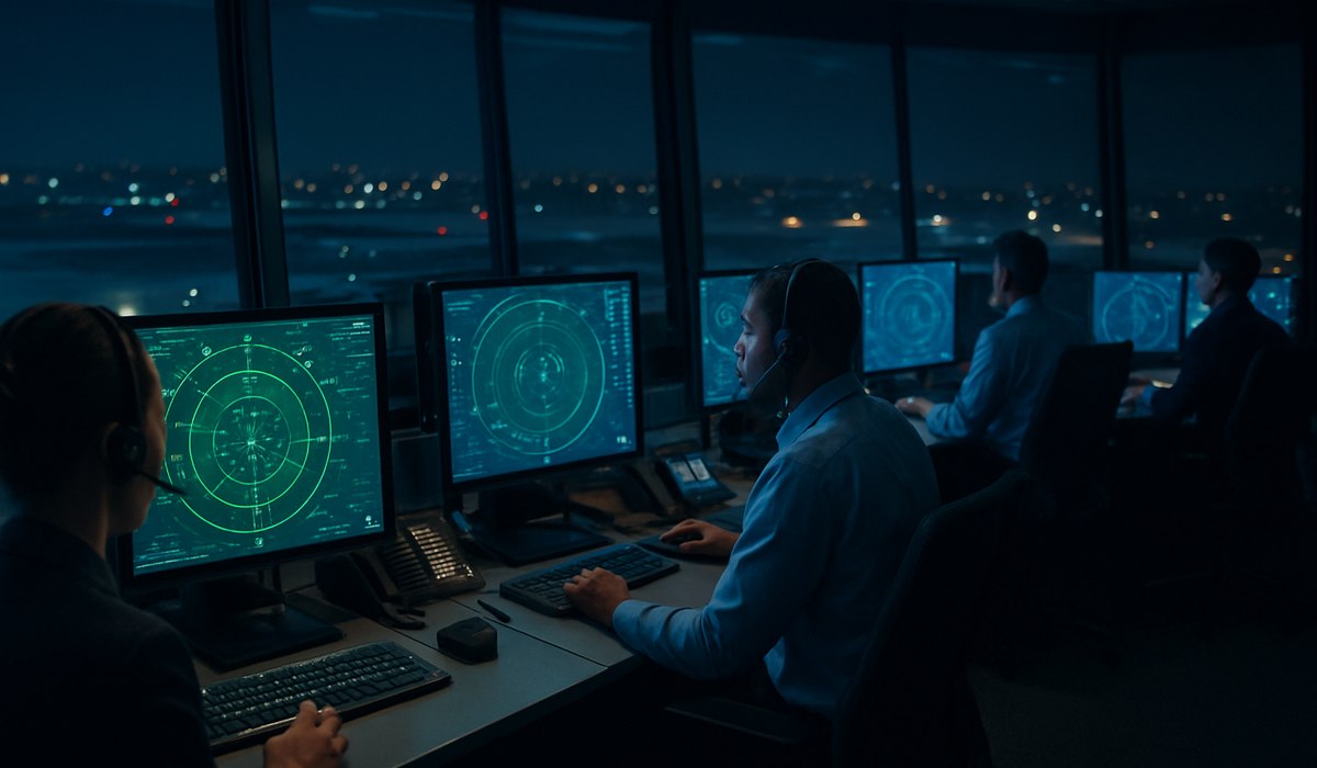 Air traffic control tower at major U.S. airport, 2026 staffing crisis