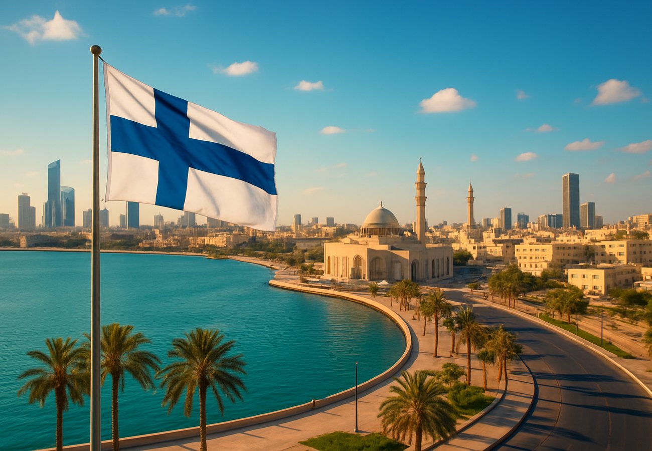 Map of Middle East region highlighting 10 countries under Finland's expanded travel advisory