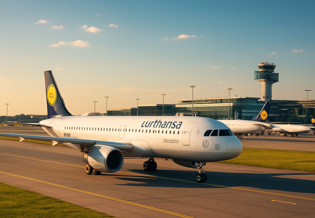 Lufthansa aircraft grounded at Frankfurt airport during pilot strike action