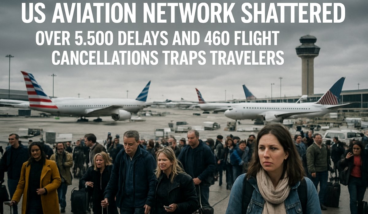 US Aviation Network Shattered: Over 5,500 Delays and 460 Flight Cancellations Traps Travelers