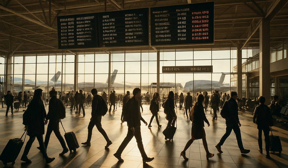 Vancouver International Airport departure board showing multiple cancellations and delays in April 2026
