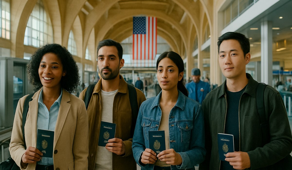 U.S. CBP border checkpoint with traveler documentation, 2026