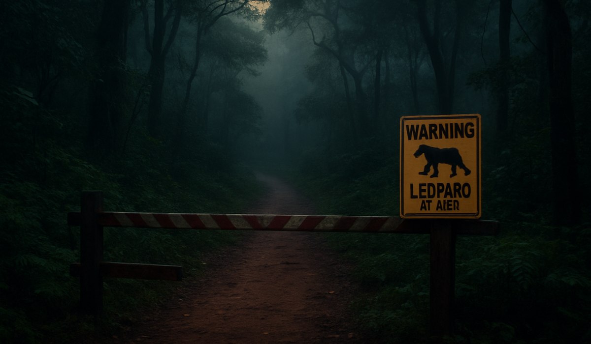 Forest trail in Karnataka during wildlife safety suspension, May 2026