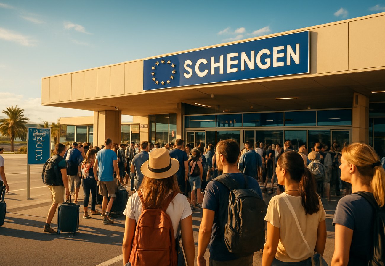 UK traveller experiencing long queues at EU border checkpoint due to new biometric Entry-Exit System