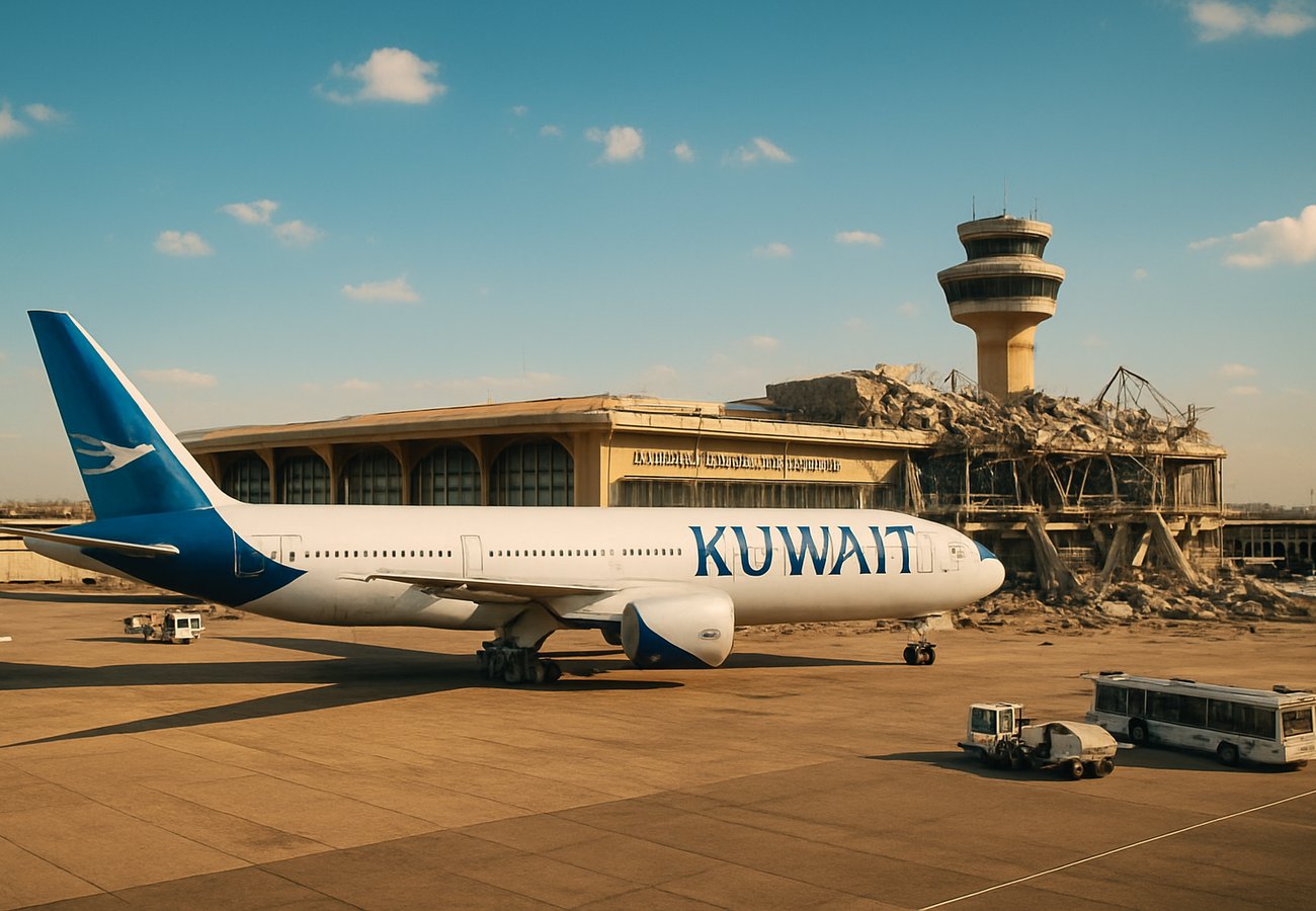 Kuwait International Airport Terminal 1 after Iranian missile strikes