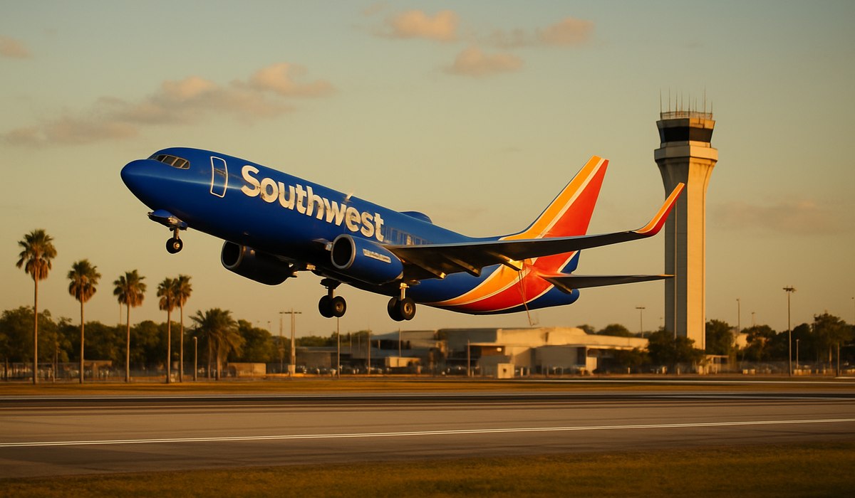 Southwest Airlines aircraft departing Florida airport 2026