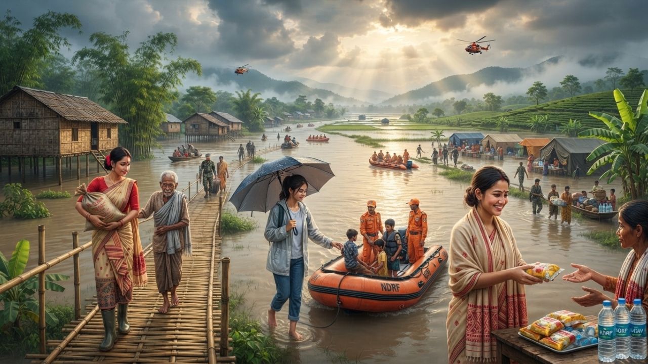 India Issues Urgent Monsoon Warnings as the Assam Flood Crisis Affects Over 5.24 Lakh People, Submerging Highways and Disrupting Travel Across the Northeast: New Travel Alert