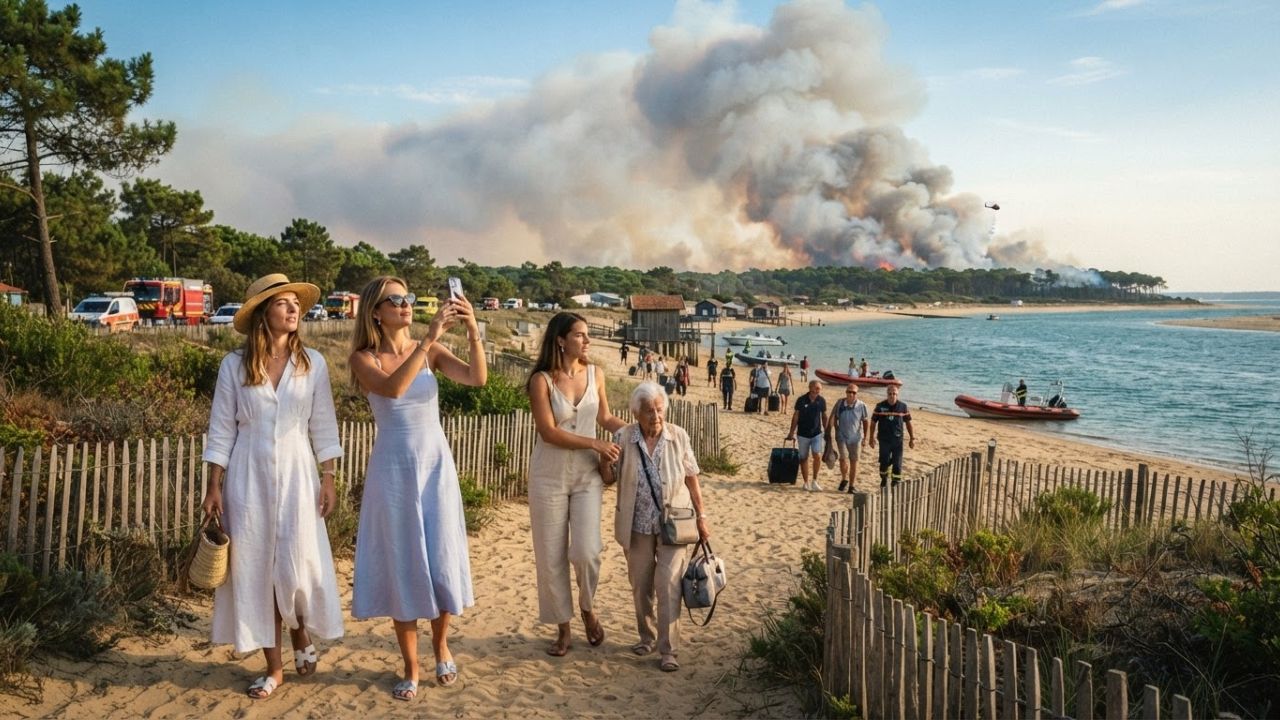 France Confronts Severe Wildfire Crisis as Cap Ferret Peninsula Evacuates Tourists Amid Spreading Coastal Flames: New Travel Alert