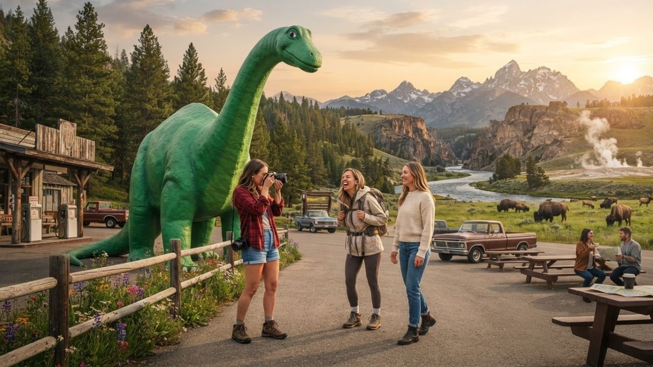 United States Authorities Investigate Stunt as Stolen Sinclair Dinosaur is Bolted to Cliff in Yankee Jim Canyon, Spurring a Yellowstone National Park Travel Update: New Travel Alert