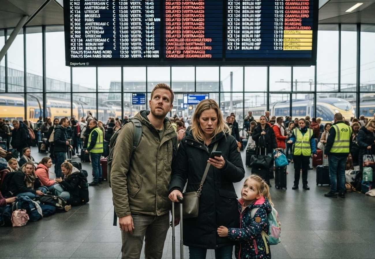 European rail network and security alert conceptual image