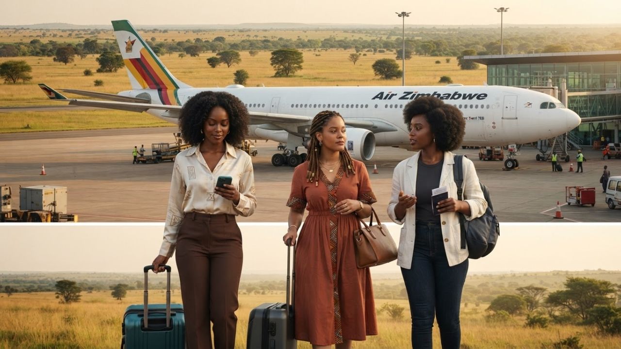 An Airbus A330-300 parked at Robert Gabriel Mugabe International Airport in Harare