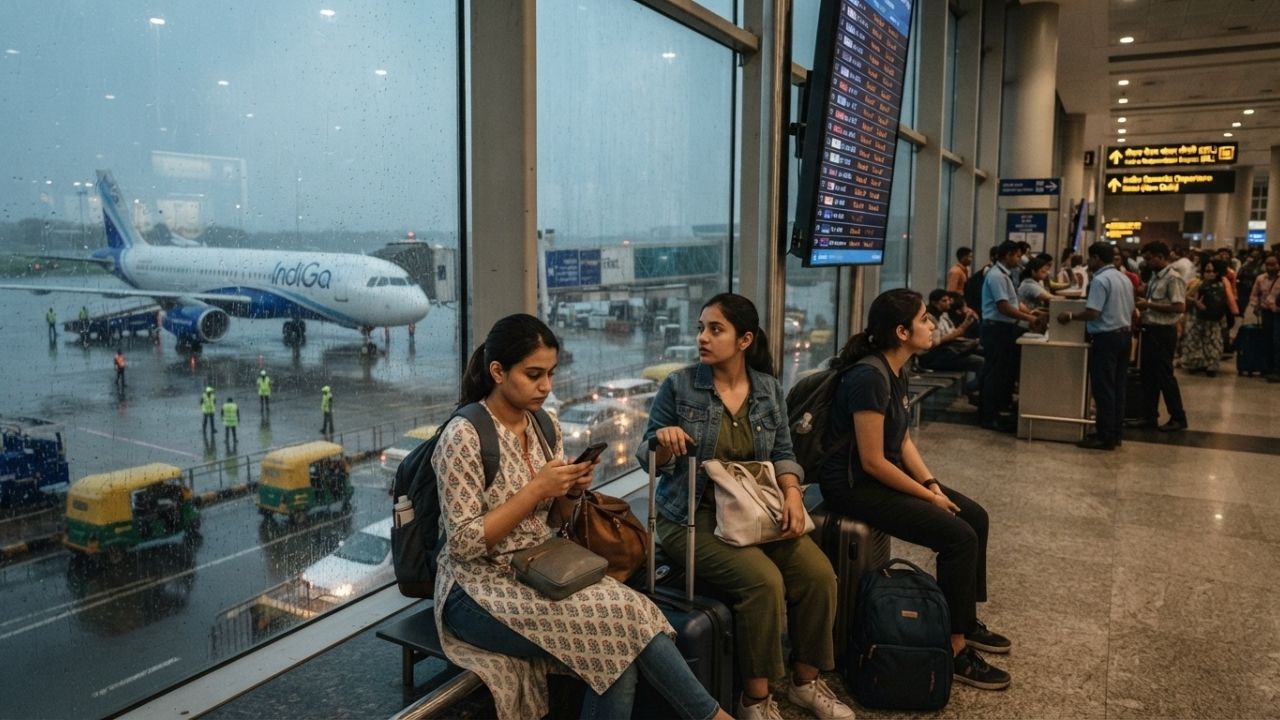 IndiGo Flight to Jaipur Delayed at Delhi Airport Due to Monsoon Traffic