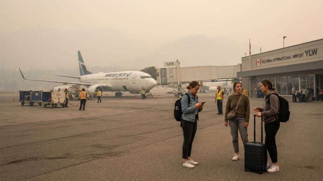 Wildfire Smoke Disrupts Flights at Kelowna International Airport