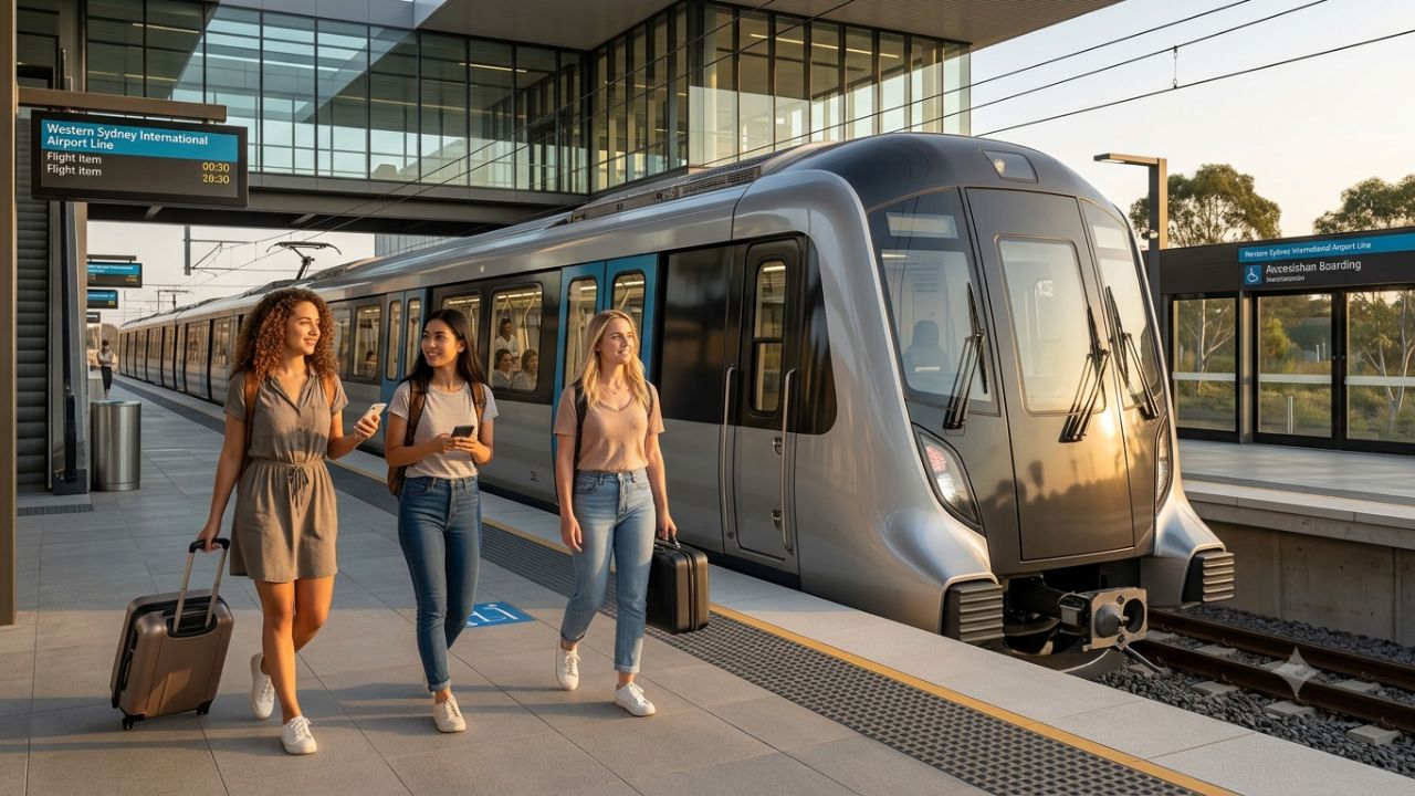 A high-speed modern metro train waiting at a platform with platform screen doors.
