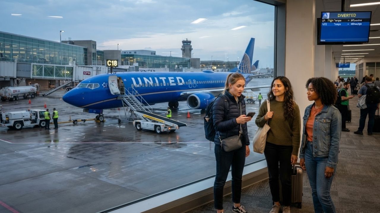 United Airlines UAL2801 Flight Diverts from Chicago to Milwaukee