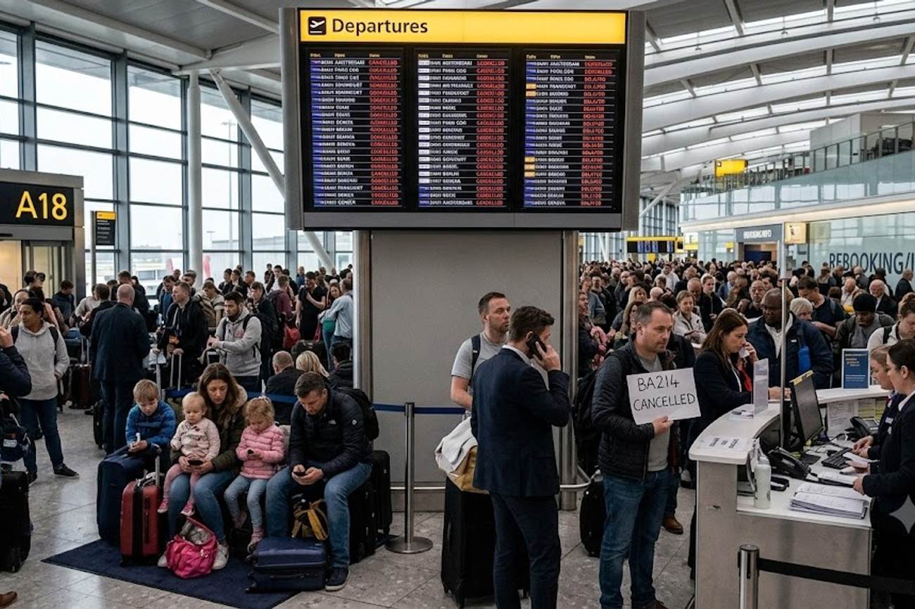 Flights Cancelled Throughout Europe As 1,562 Delays And 81 Cancellations Disrupted Air Travel Across London And 11 Others