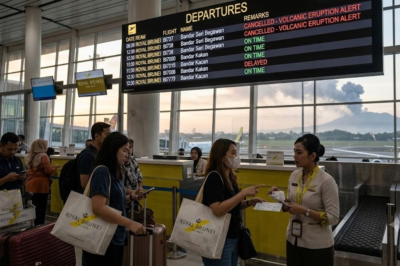Royal Brunei Cancels Brunei-Jakarta Flights Due to Mount Anak Krakatau Eruption