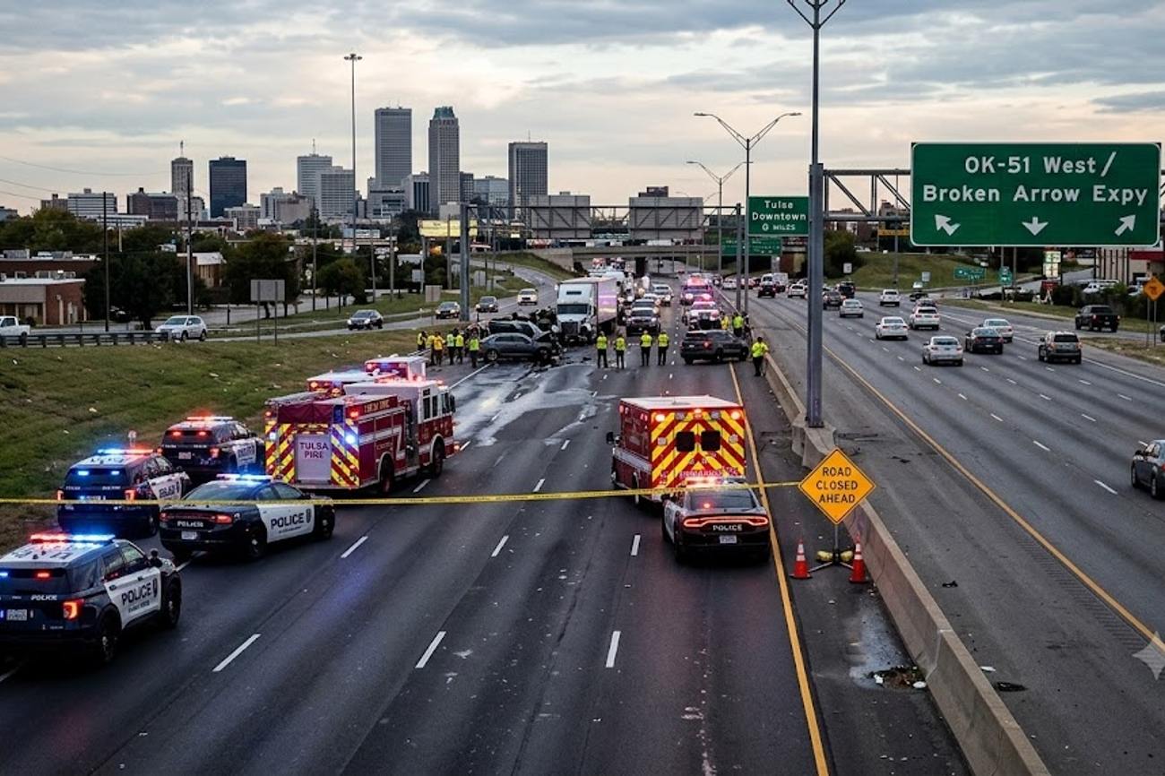 Tulsa Broken Arrow Expressway Crash Changes Westbound Travel as Emergency Response Continues in the United States