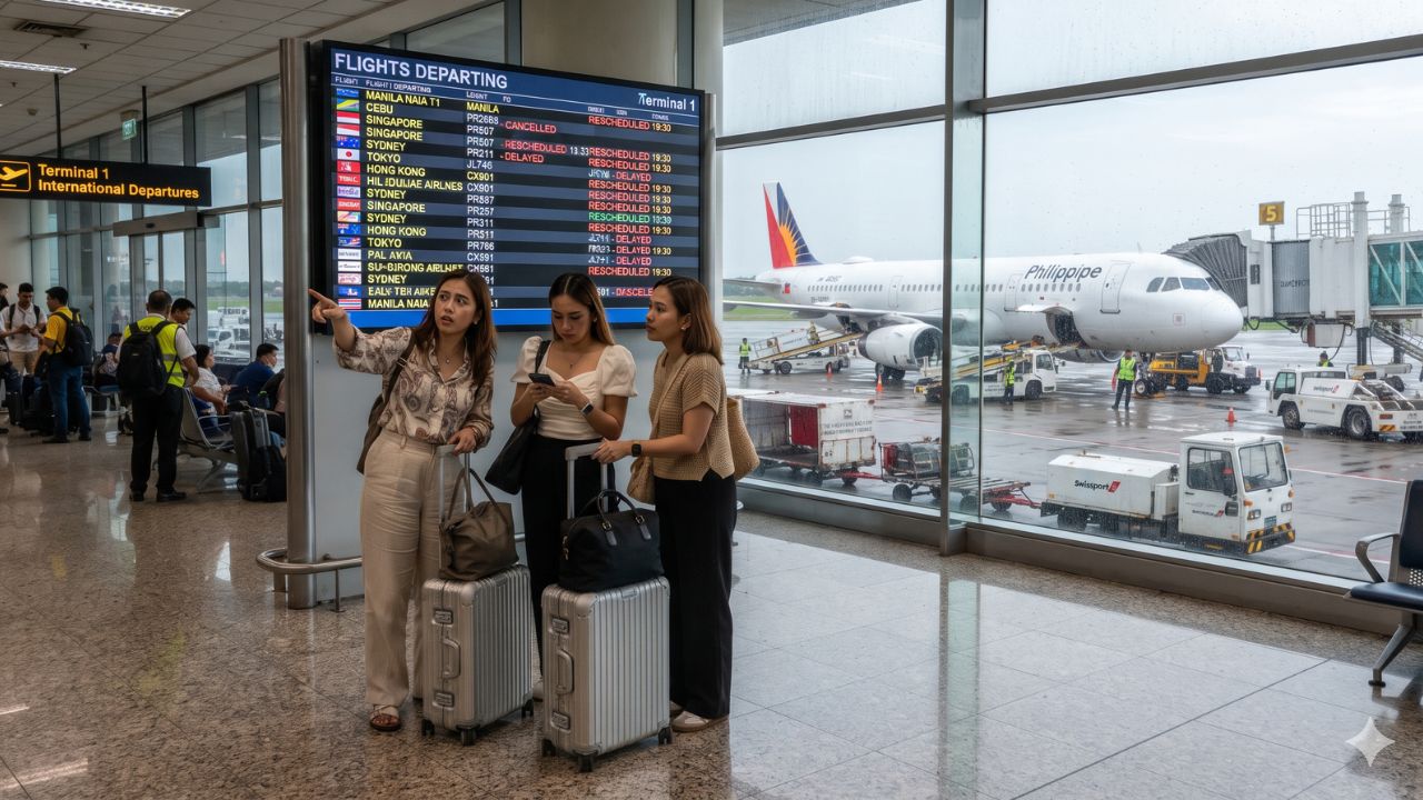 Philippine Airlines passenger aircraft on tarmac at Manila Ninoy Aquino International Airport during ASEAN Summit